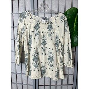 Patagonia Women's floral print shirt top blouse SZ M
